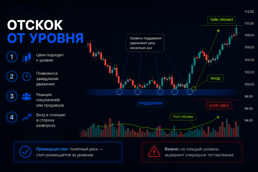 отскок от уровня в трейдинге