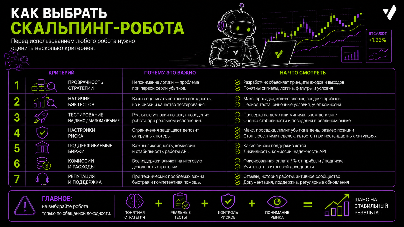 как выбрать скальпинг робота