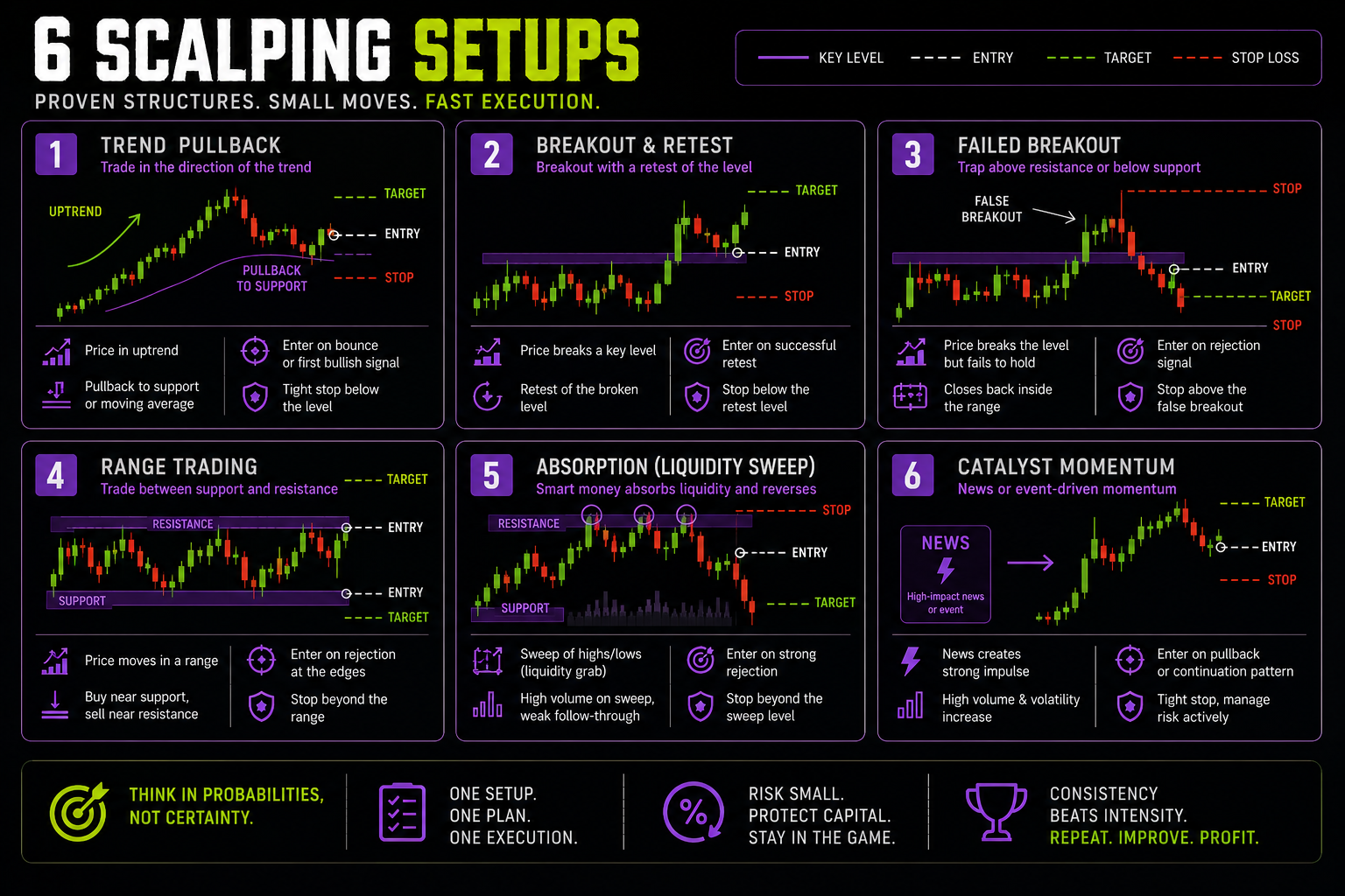 Six crypto futures scalping setups