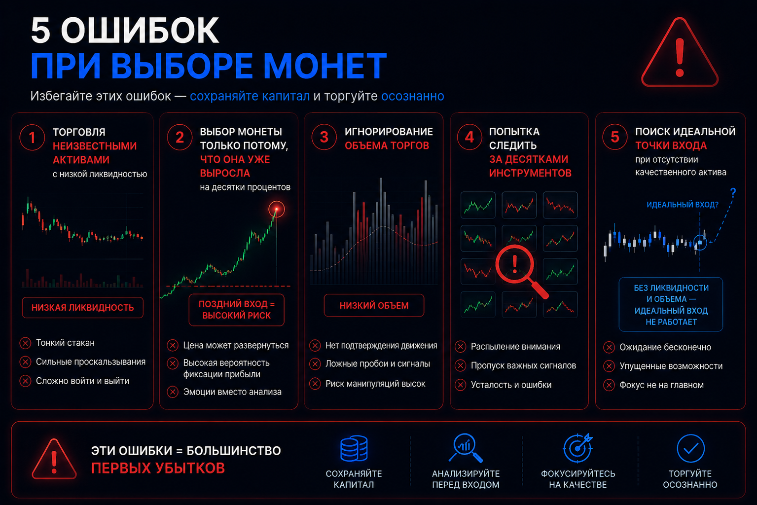 ошибки новичков при выборе монеты для торговли