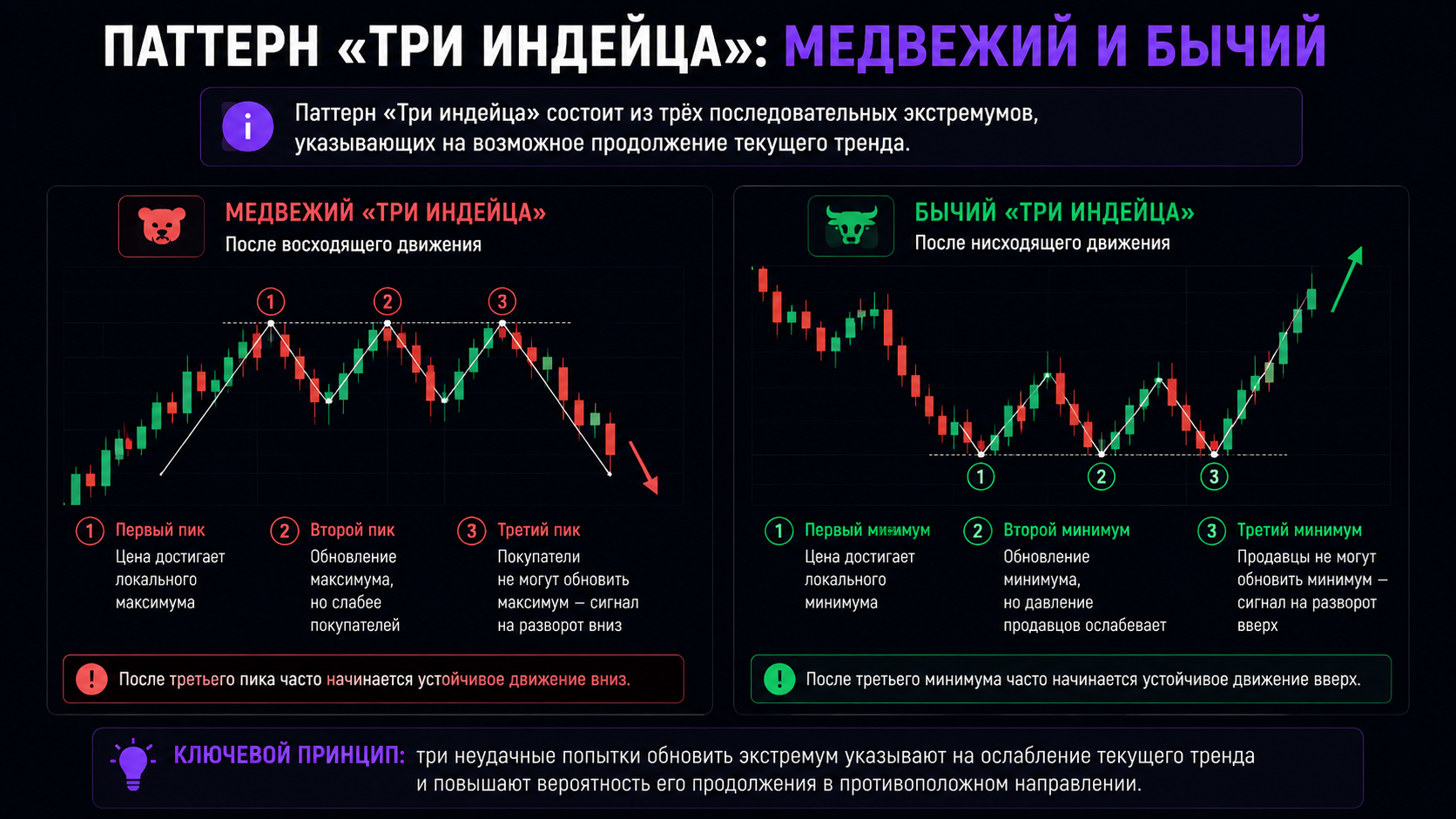 паттерн Три индейца на графике