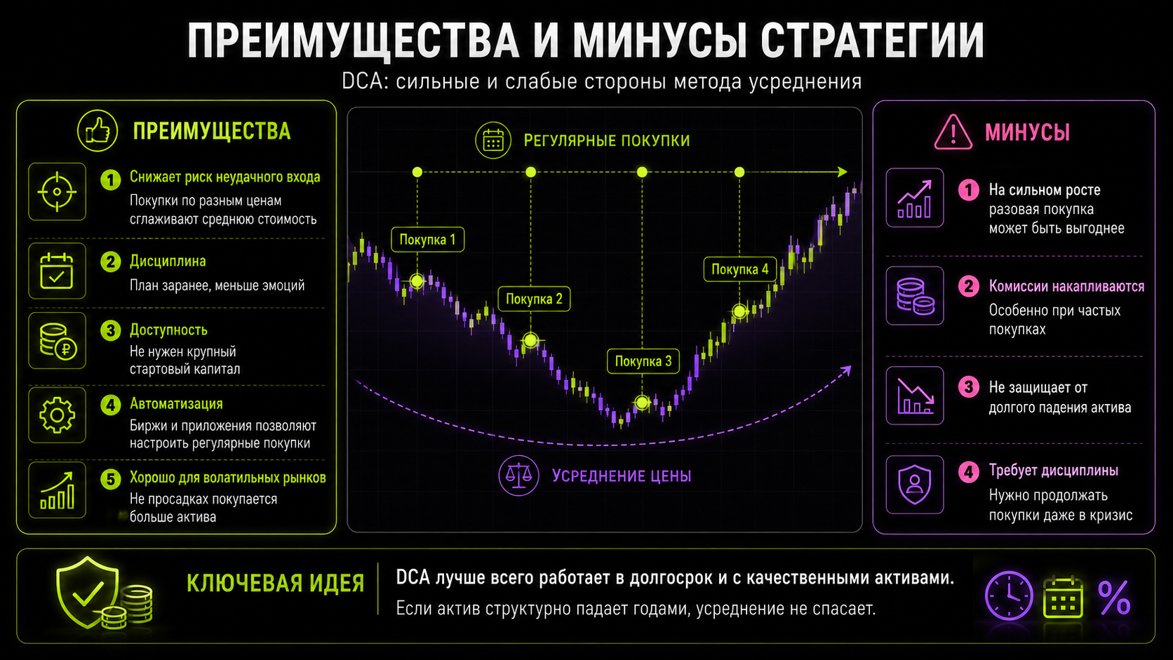 преимущества и минусы DCA