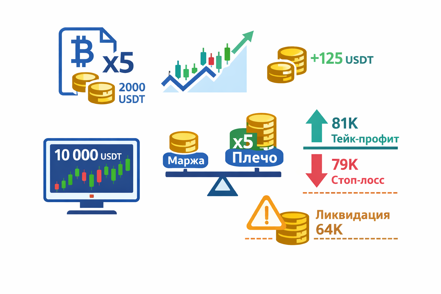 Открытие лонга и шорта на фьючерсах
