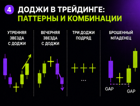 Паттерны с доджи: утренняя и вечерняя звезда