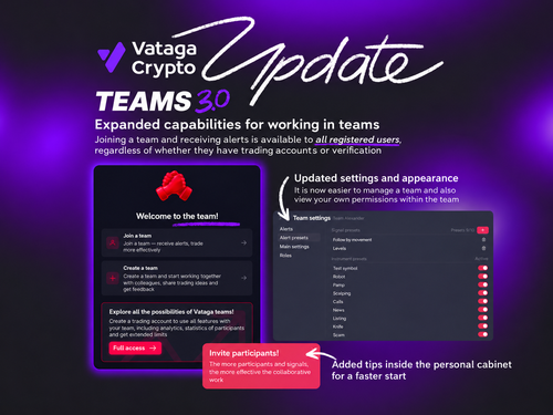Teams update in Vataga Crypto